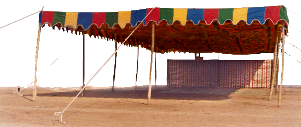 Decorated shamiana with kanat side walls and frill